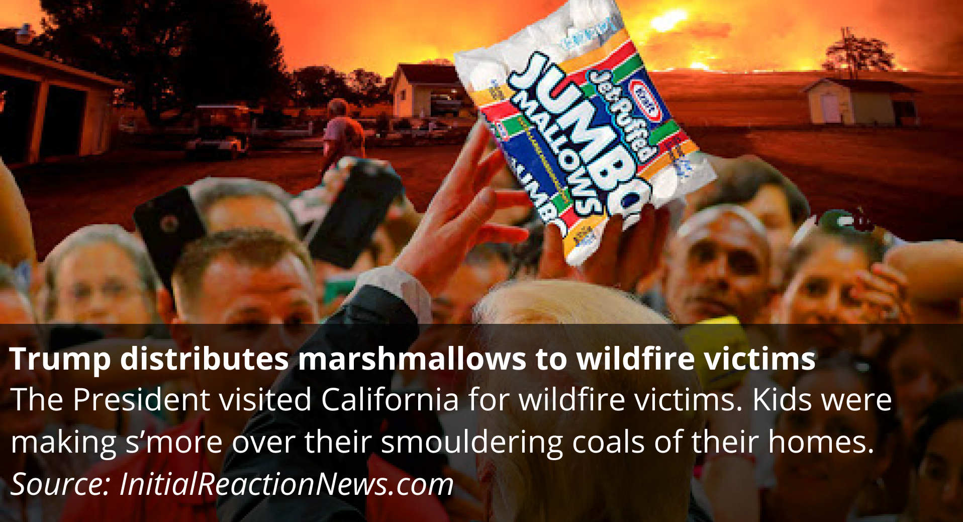 Trump distributes marshmallows